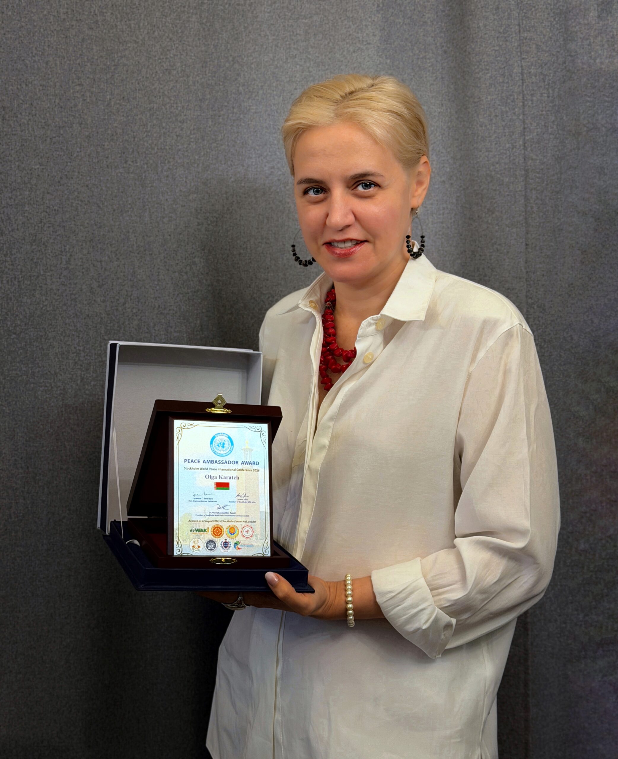 Olga Karach Receives Peace Ambassador 2026 Award in Sweden
